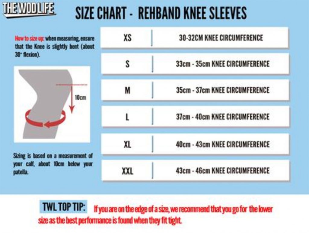 Sbd Knee Sleeves Size Chart