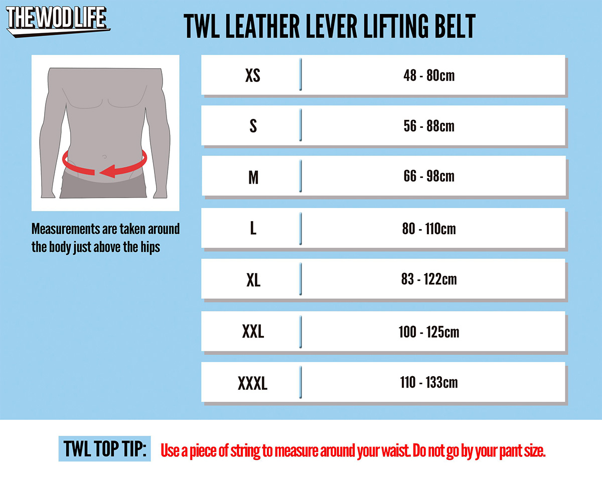olympic weightlifting belt sizing chart