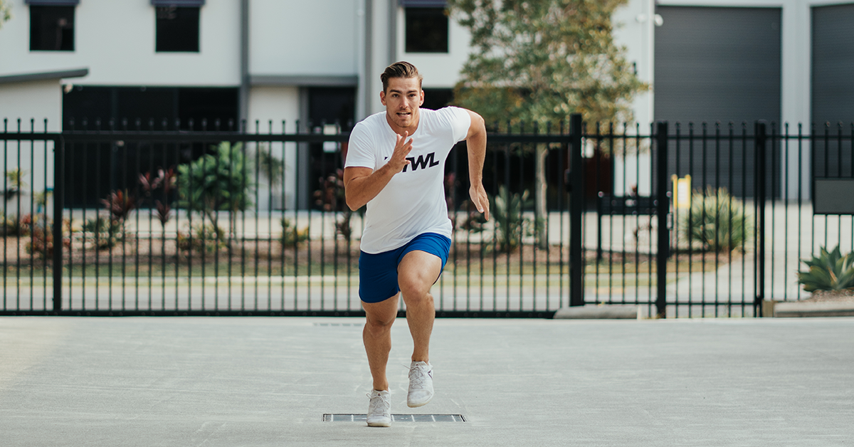 male athlete running