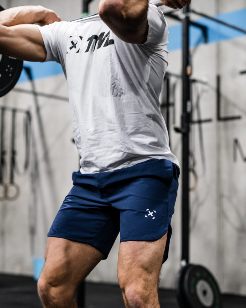 male athlete performing front squat
