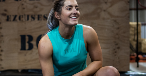 female athlete smiling