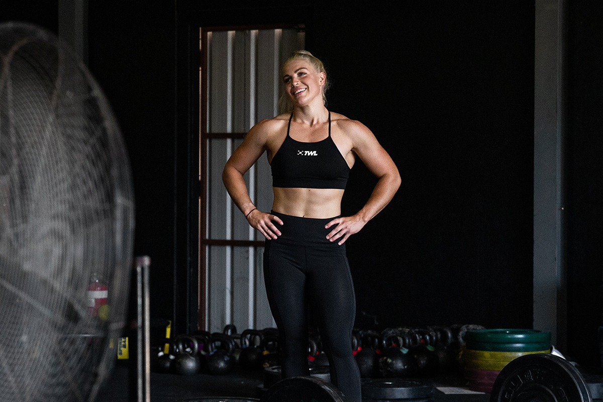 female athlete smiling
